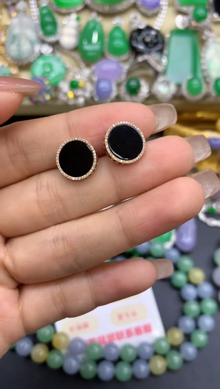 18K金镶嵌翡翠耳饰223-中国好珍宝