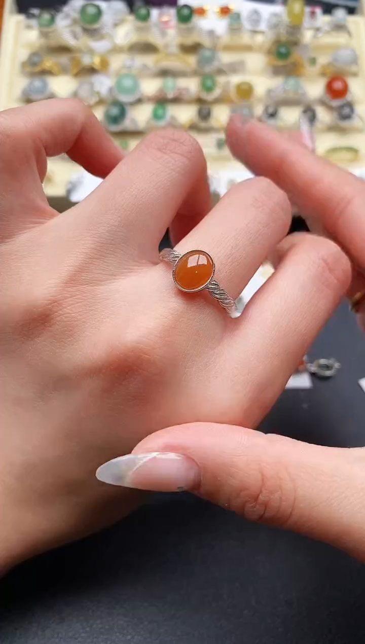 【闪购商品】翡翠戒指银S925镶嵌55555555+10