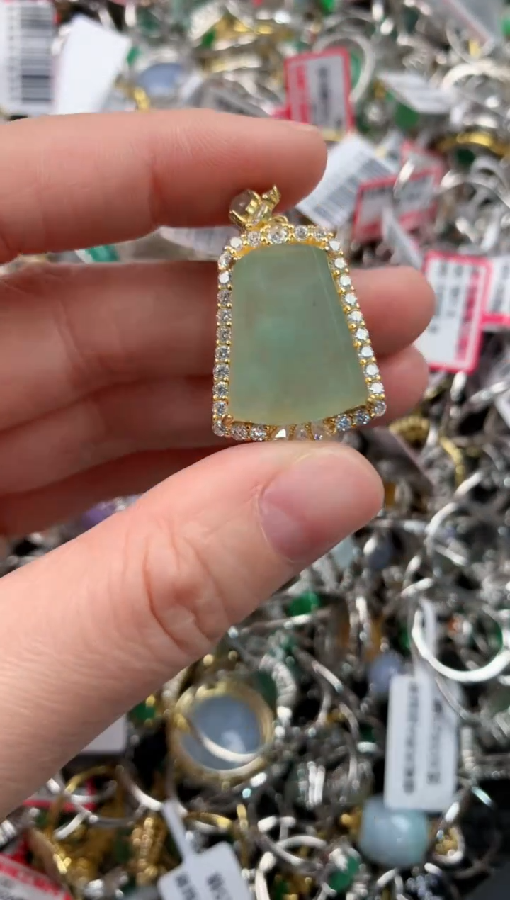 银S925镶嵌戒指翡翠555   10