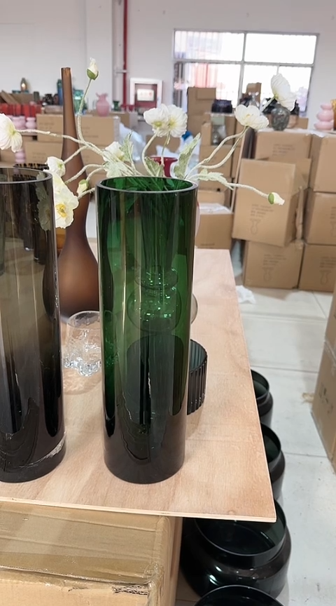 【闪购商品】玻璃绿色直筒高40cm