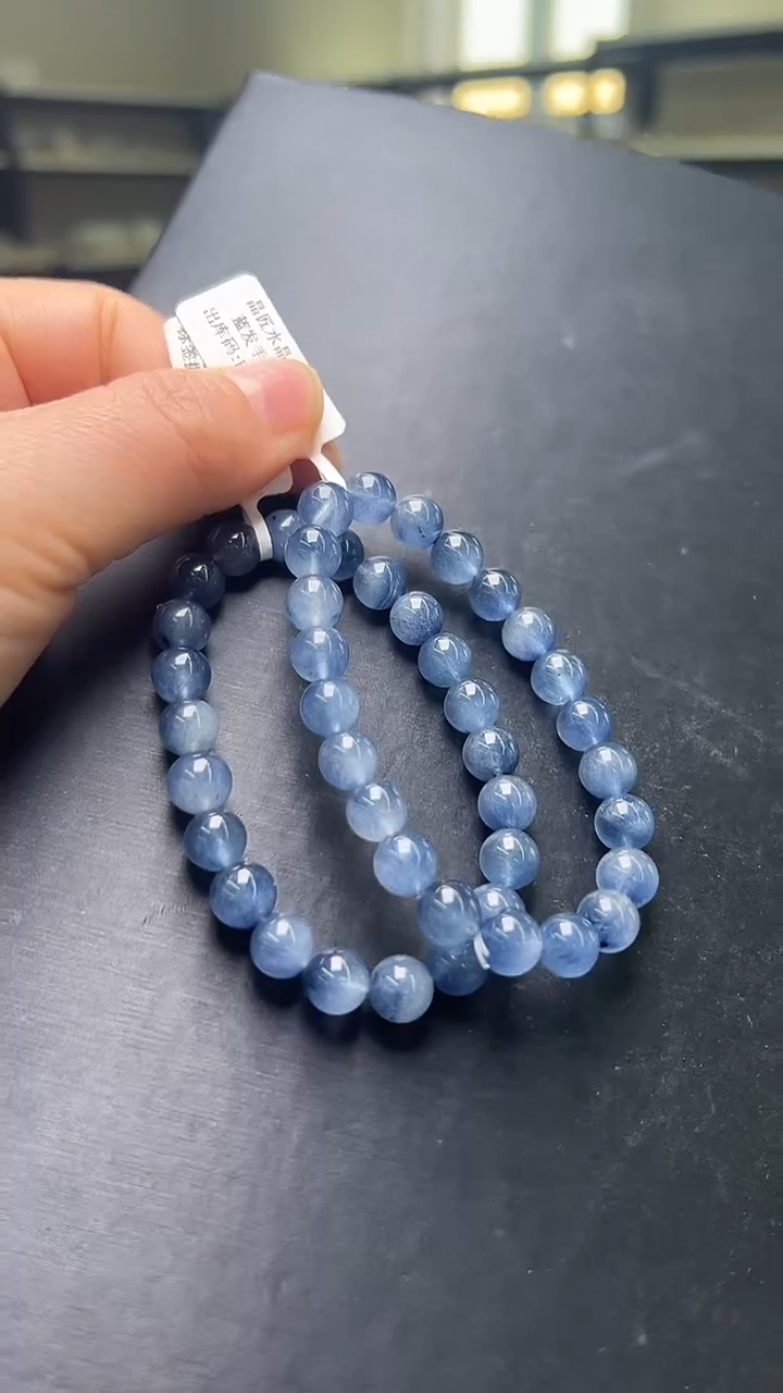 未镶嵌手串水晶多样性发一蓝发手串8mm+ JP56531