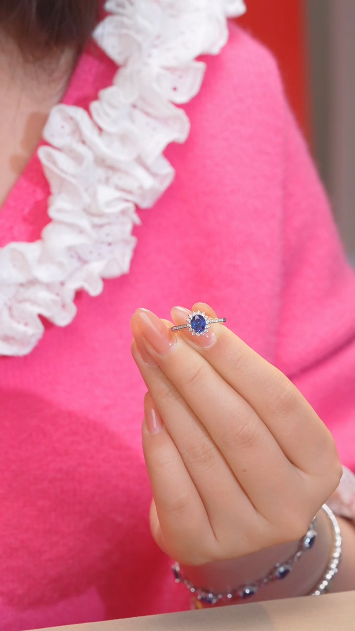 【闪购商品】蓝宝石戒指18K金镶嵌（1.32ct）@@U9661