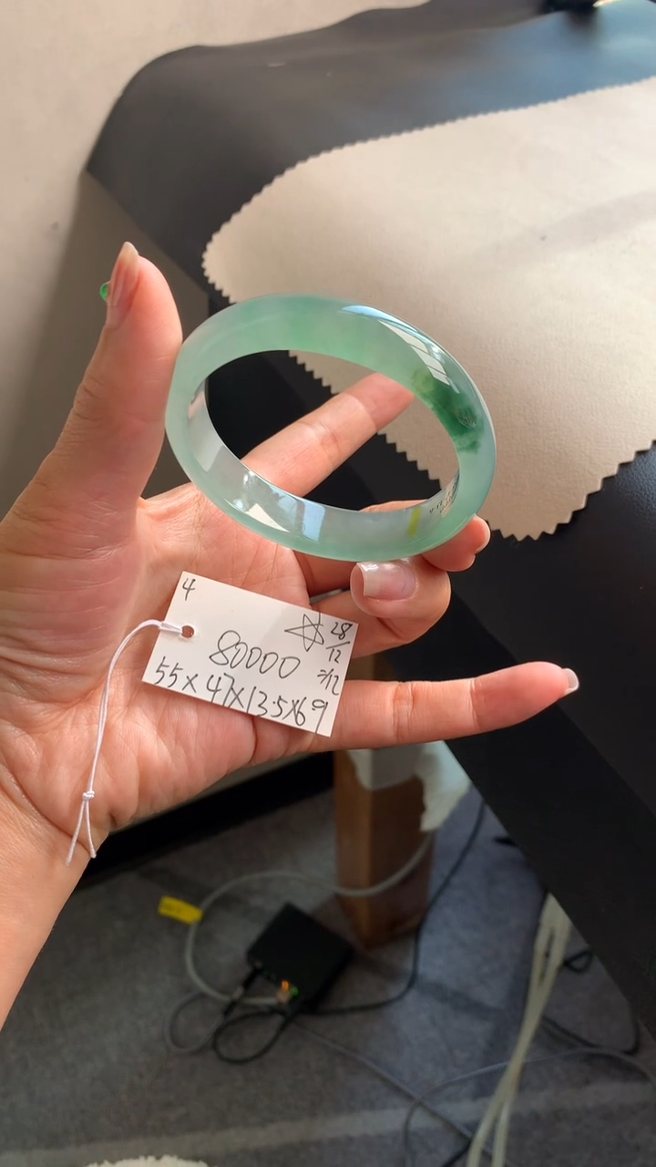 未镶嵌手镯翡翠不*侠翡翠手镯 下单联系小耳机#4 圈口55