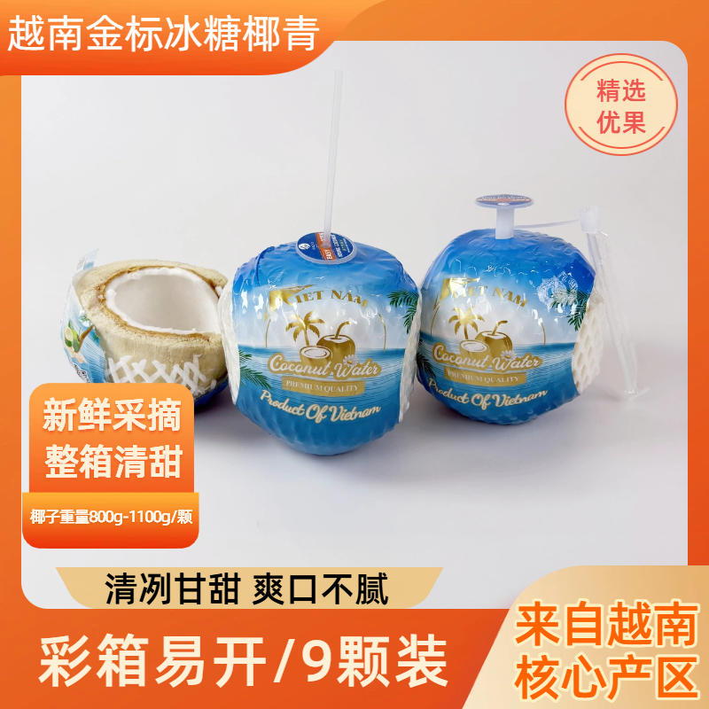 【按钮专属福利】越南进口椰青800*1200g/枚 9枚/箱装 整箱大果