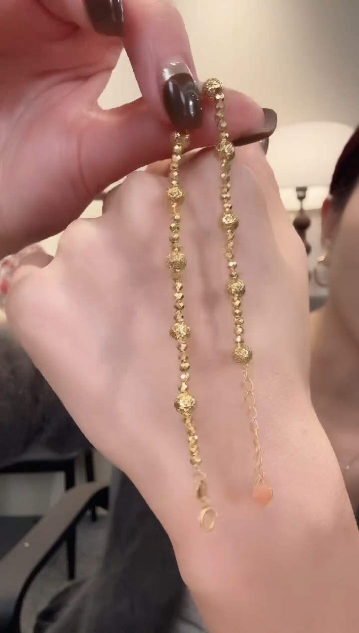 手链18K金18K金爆闪珠珠手链