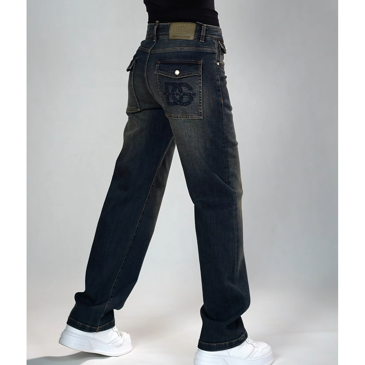 DG迪噶雅男士阔腿牛仔裤C029秋季新款男装时尚阔腿牛仔裤