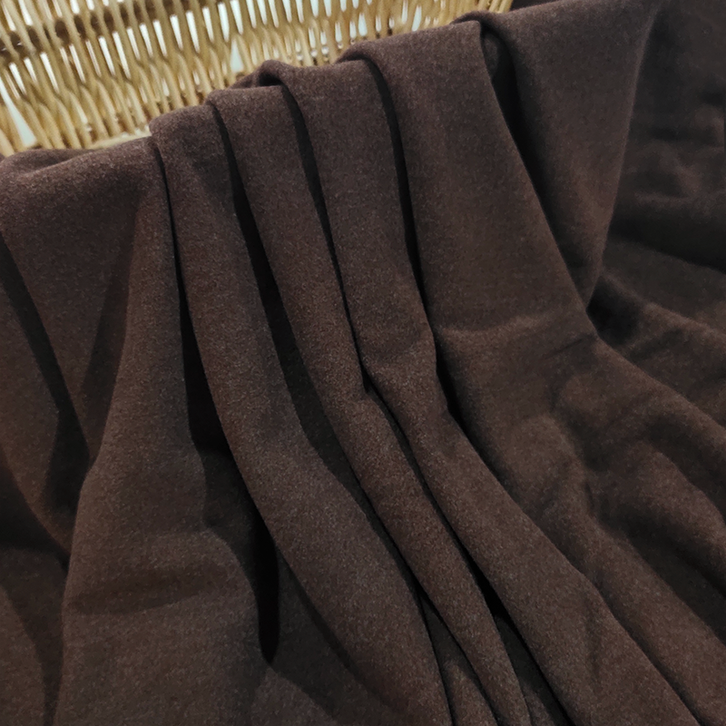摩卡棕 超柔棉双面澳绒高弹布料 秋冬季男女打底衫自发热保暖面料