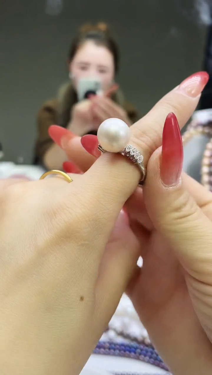未镶嵌戒指淡水珍珠白色系戒指