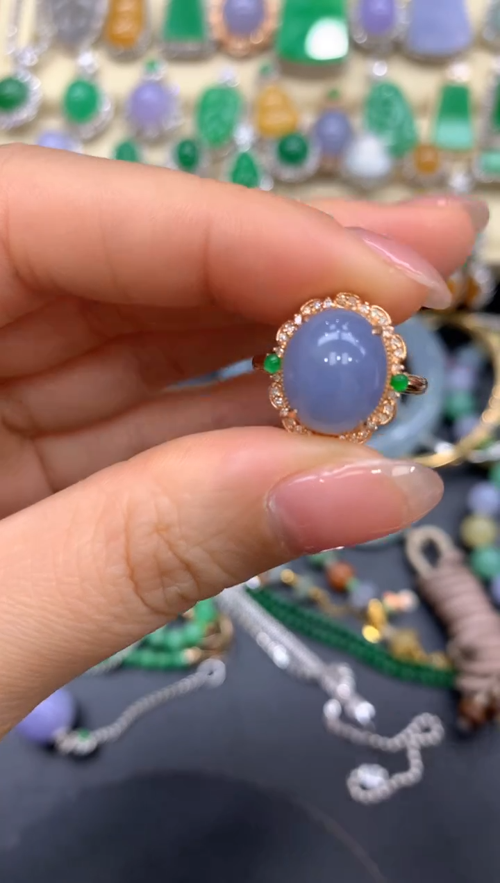 【闪购商品】翡翠戒指18K金镶嵌390-中国好珍宝