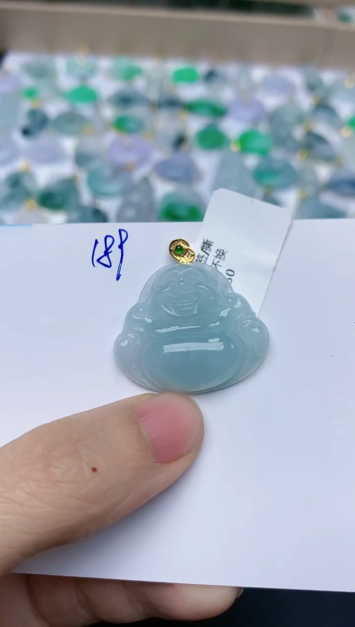 【闪购商品】翡翠颈饰18K金镶嵌天然翡翠A货    