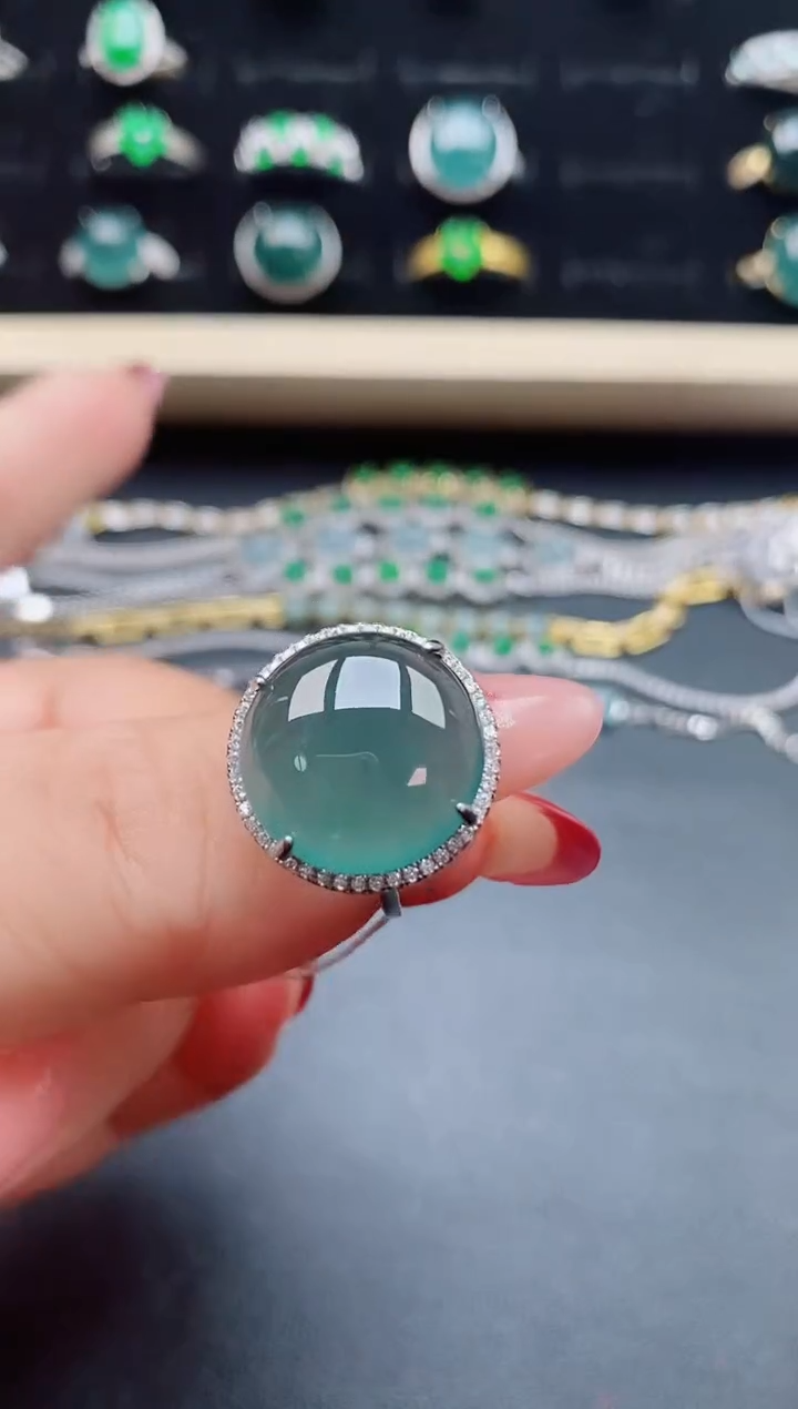 【闪购商品】翡翠戒指银S925镶嵌21321
