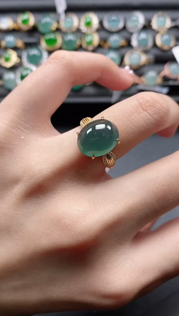 【闪购商品】翡翠戒指银S925镶嵌51151