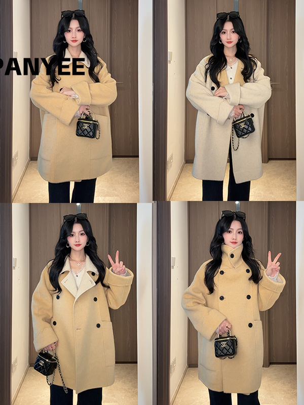 【潘潘定制】秋冬之恋2025最新款AB面两面穿冬季加厚羊毛大衣短