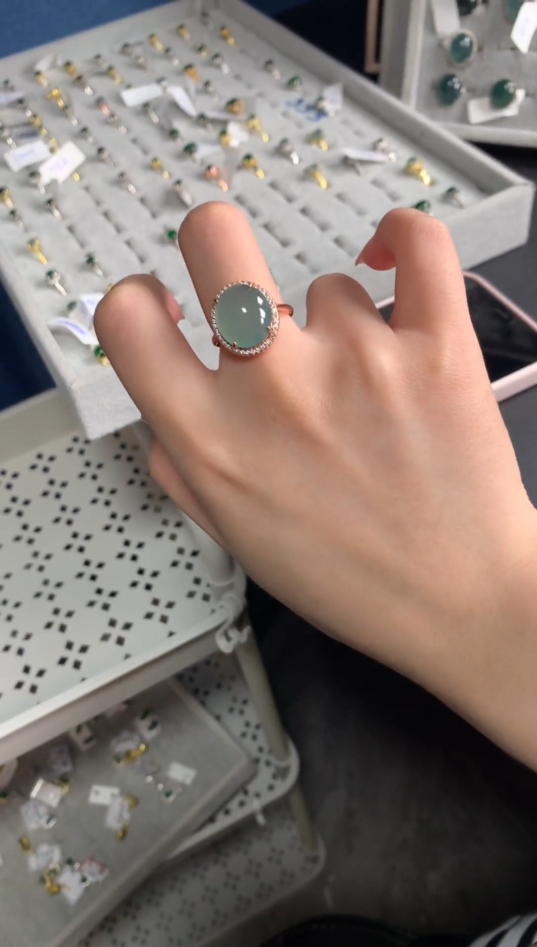 【闪购商品】翡翠戒指银S925镶嵌512421