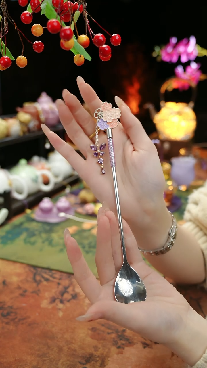 【闪购商品】紫色手工咖啡勺茶勺