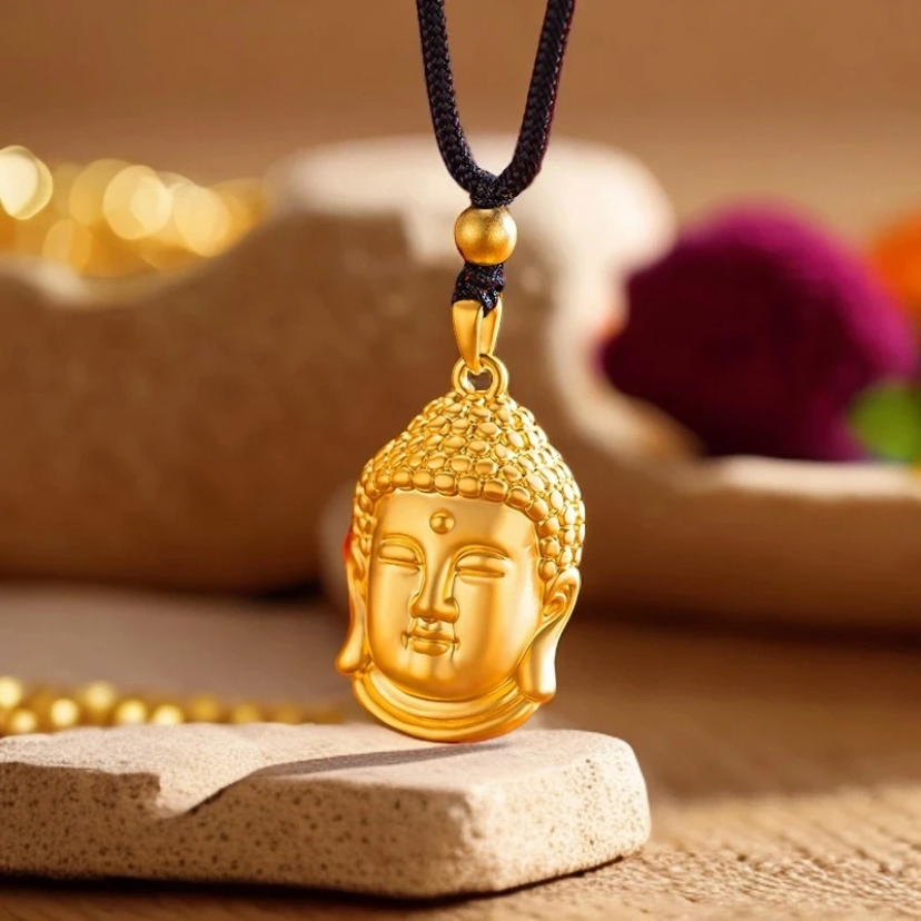 【粉丝专属】古法大佛头吊坠挂坠平安传承实心项链