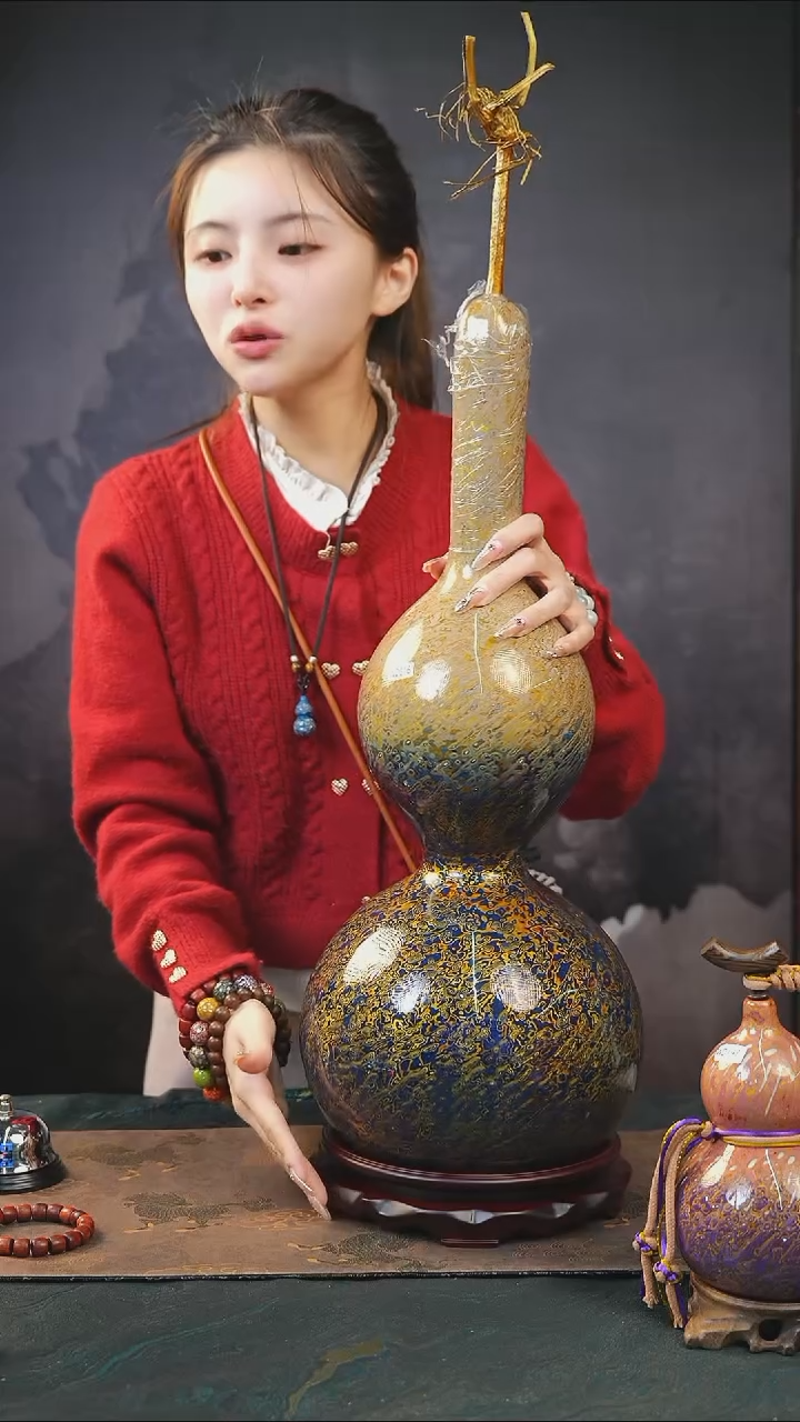 【闪购商品】WD216超大漆艺酒葫芦摆件