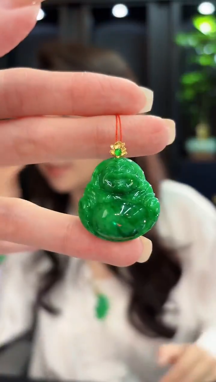 吊坠(不含链)18K金镶嵌翡翠 缅甸A货/支持复检/一件