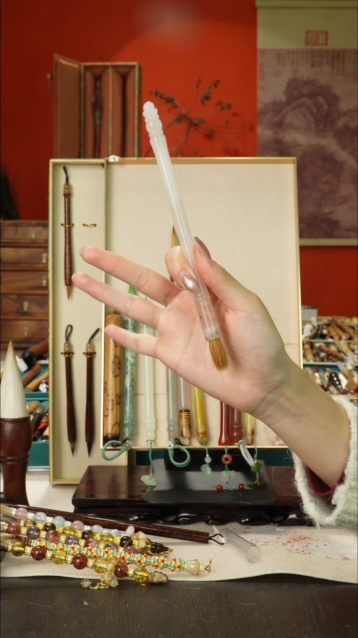 268号闪孤品高货毛笔链接 清水试笔 蘸墨不退