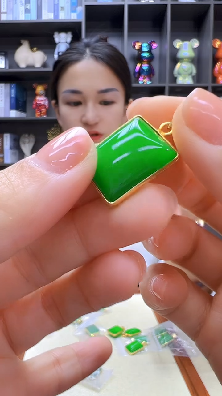 翡翠14K金镶嵌颈饰沉白diy劲饰