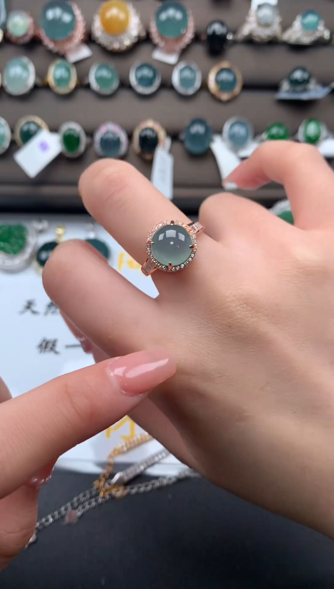 【闪购商品】翡翠戒指银S925镶嵌3124