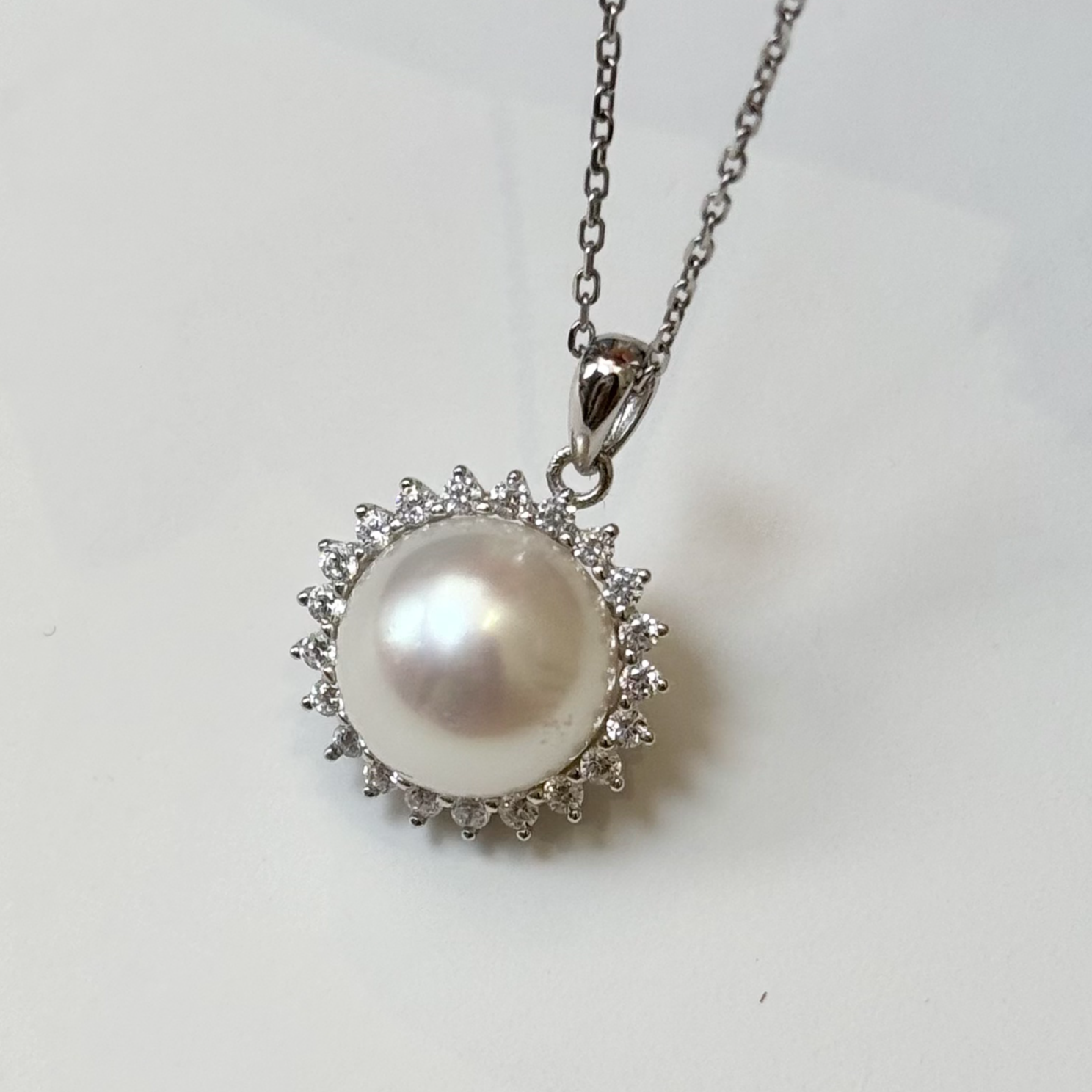 淡水无核珍珠11-12mm太阳花吊坠