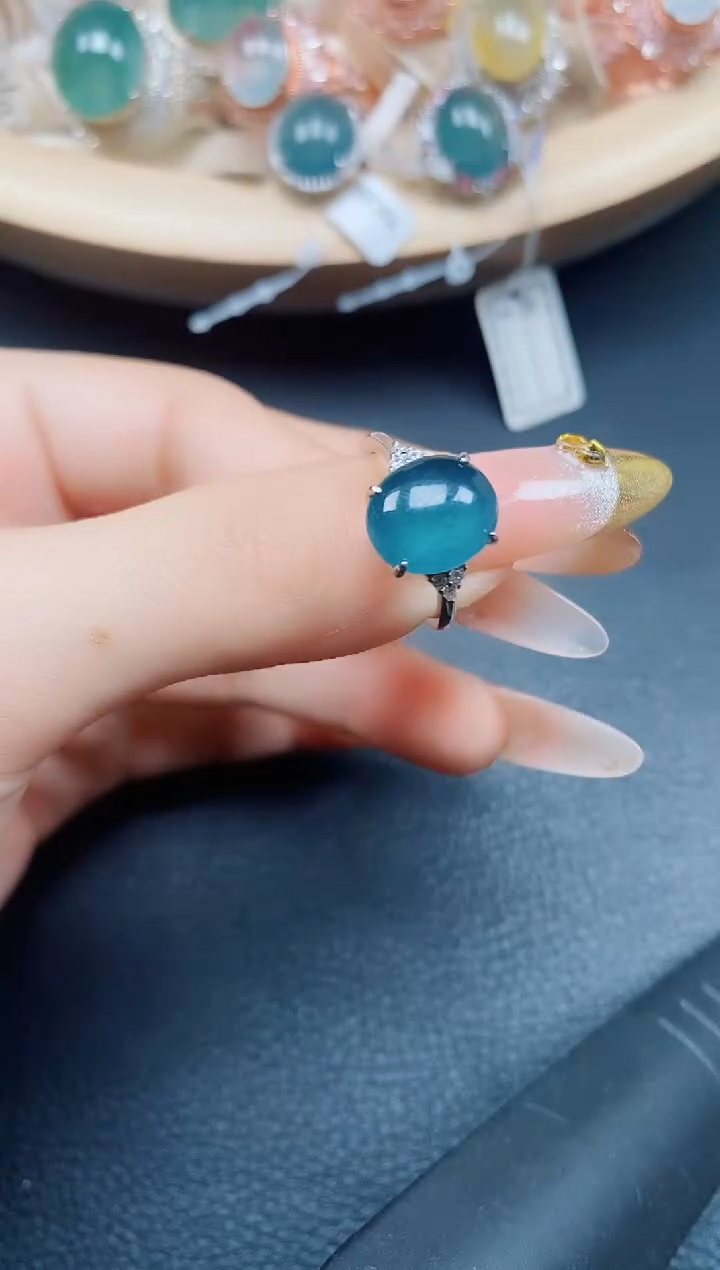 【闪购商品】翡翠戒指银S925镶嵌翡翠