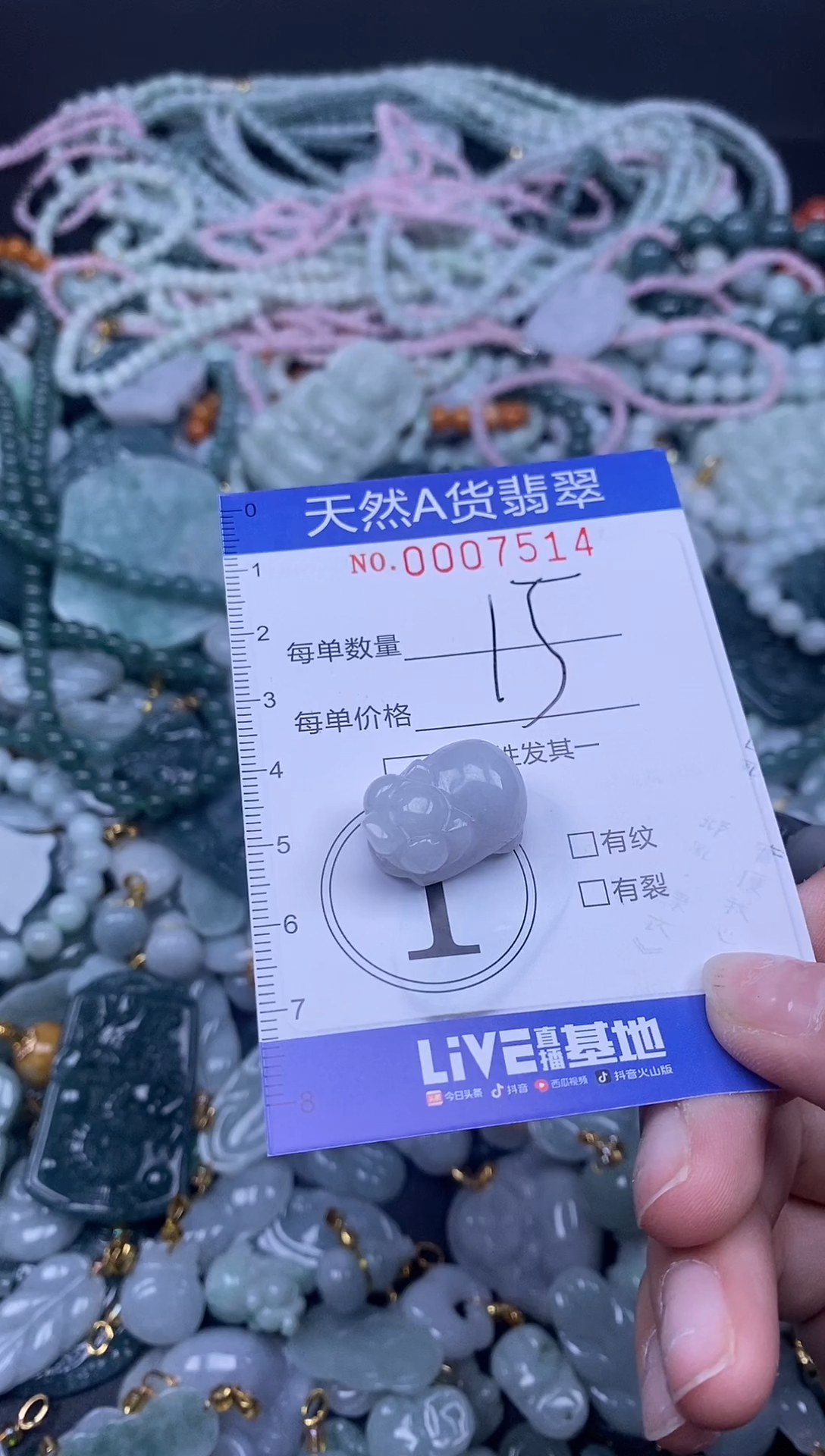 颈饰未镶嵌翡翠天然A货翡翠007514