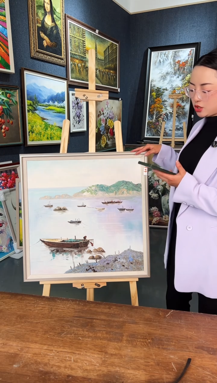 【闪购商品】油画17号 60*60舟-手绘油画