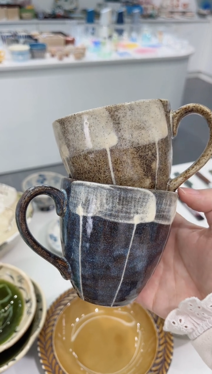 【闪购商品】瓷片刷毛粗陶情侣对杯福利款