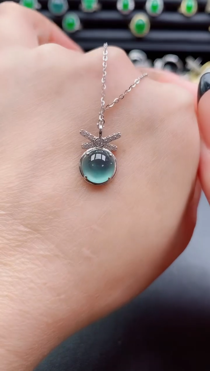 套链银S925镶嵌翡翠1