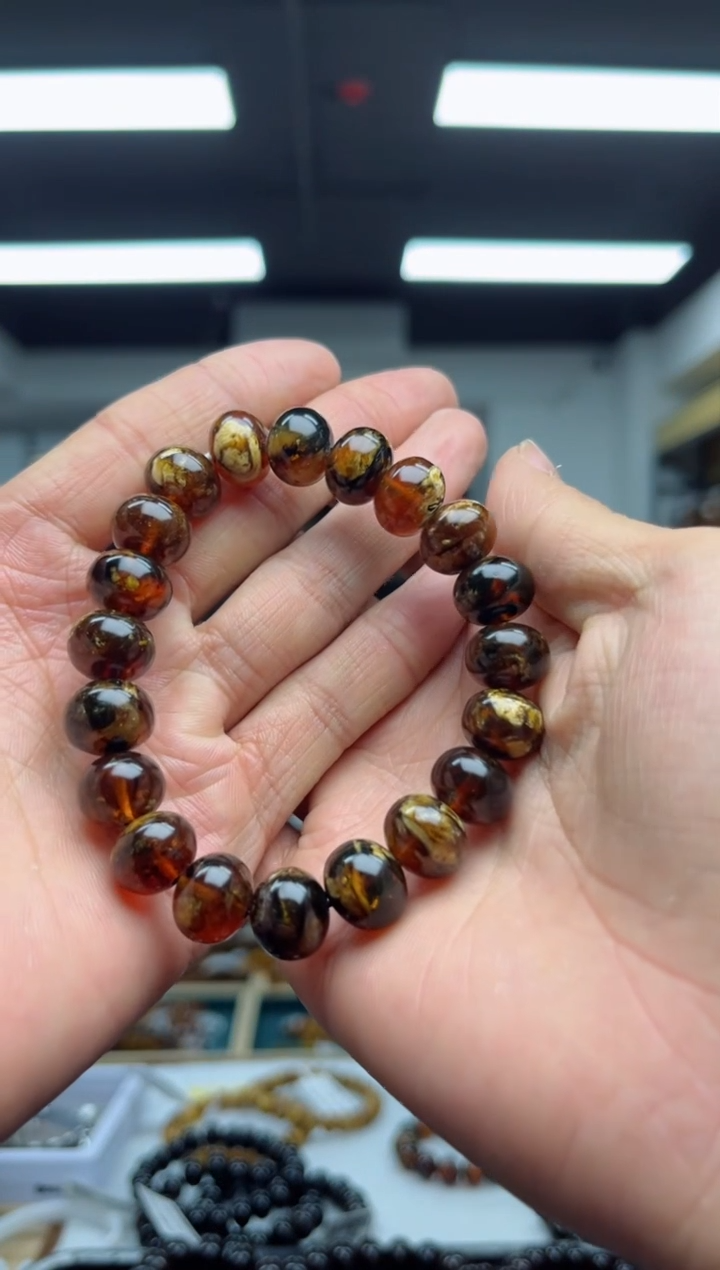 【闪购商品】琥珀裸石未镶嵌抚顺琥珀花珀12+手串