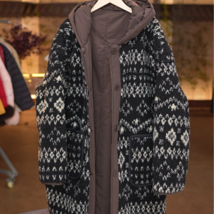 1103韩版中长款棉服长款冬季连帽保暖长袖加厚宽松型常规