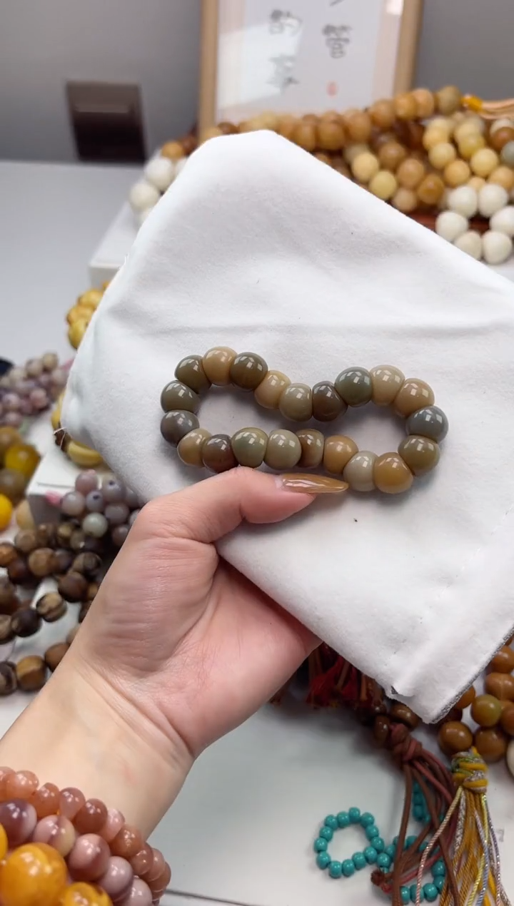 手串菩提根/象牙果沐c12桂花甜糕玉化蒜瓣14mm手串