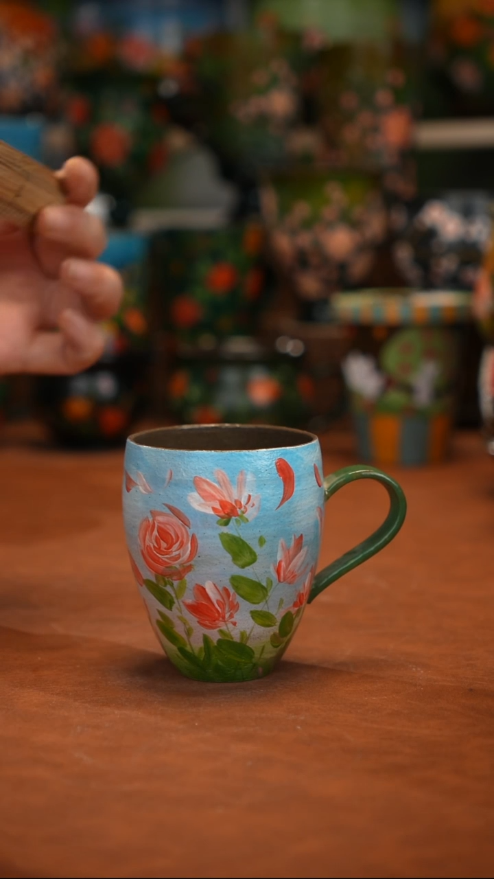 紫砂油画手绘釉下彩