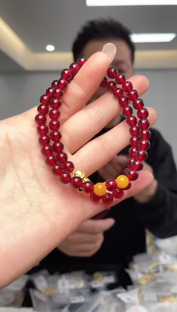 【闪购商品】血珀裸石未镶嵌尾货双圈*（多样性单个发货）