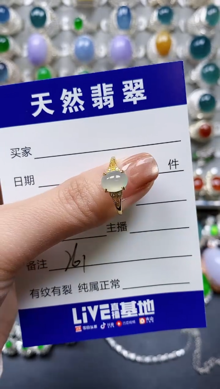 【闪购商品】翡翠戒指银S925镶嵌0261