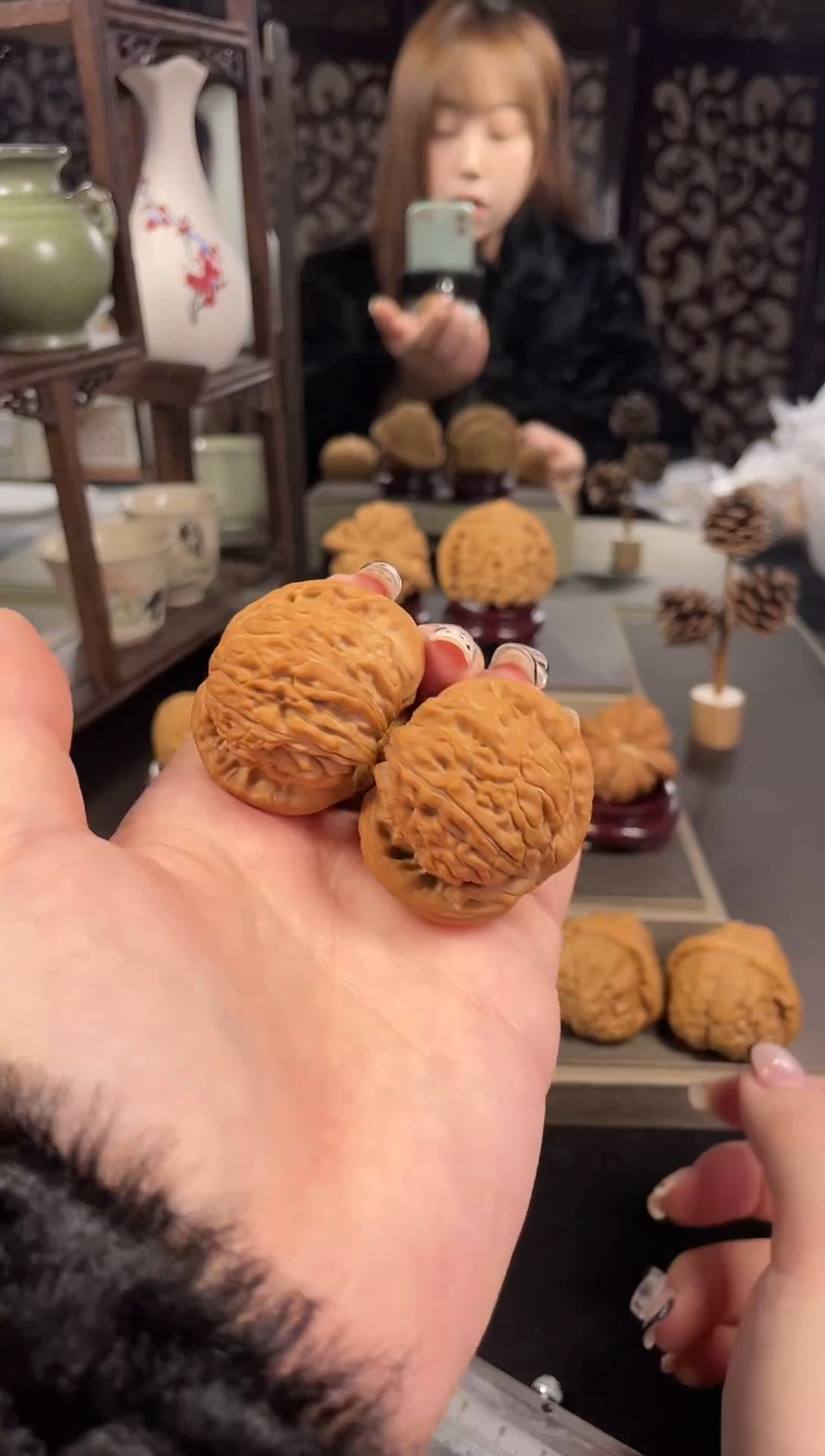 【闪购商品】文玩核桃把件白狮子41尺-9