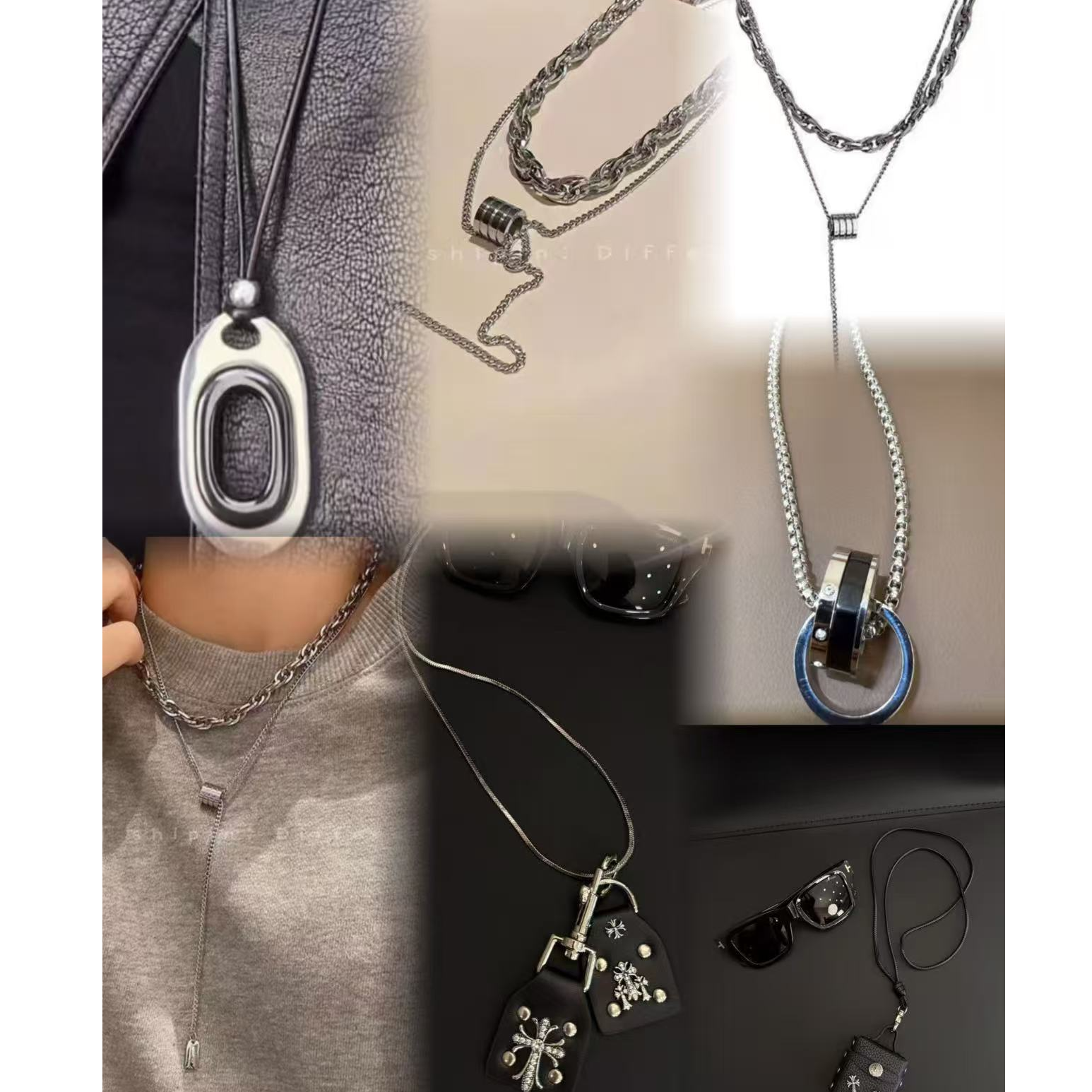 钛钢项链 钛钢项链 时尚双层小众ins轻奢设计感百搭日韩系项链