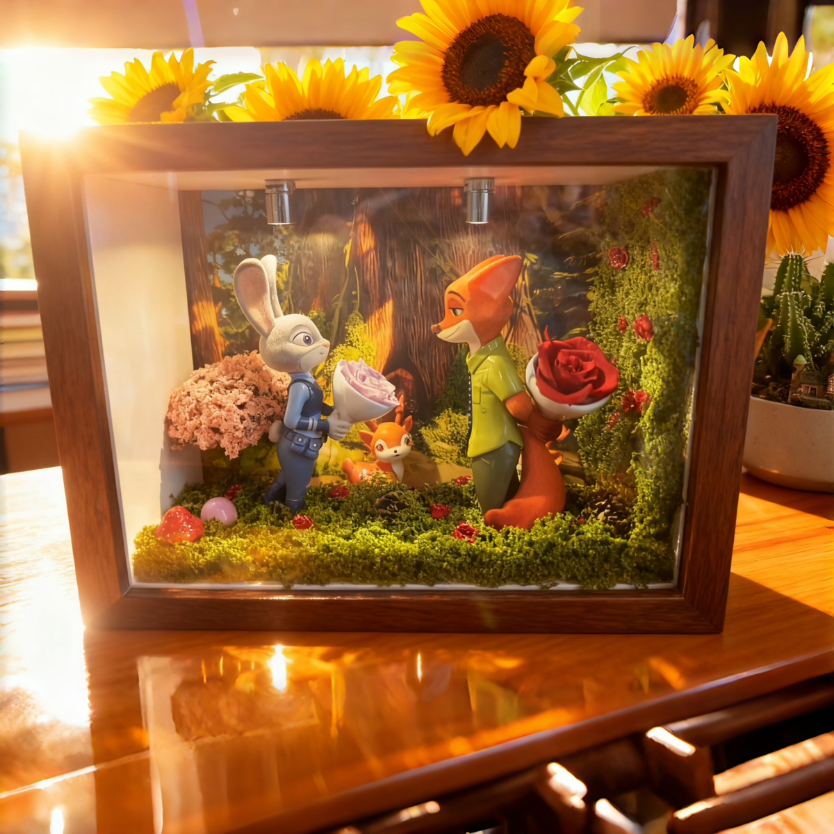 适用朱迪尼克疯狂动物城盲盒展示相框展示架收纳展示相框造景手办