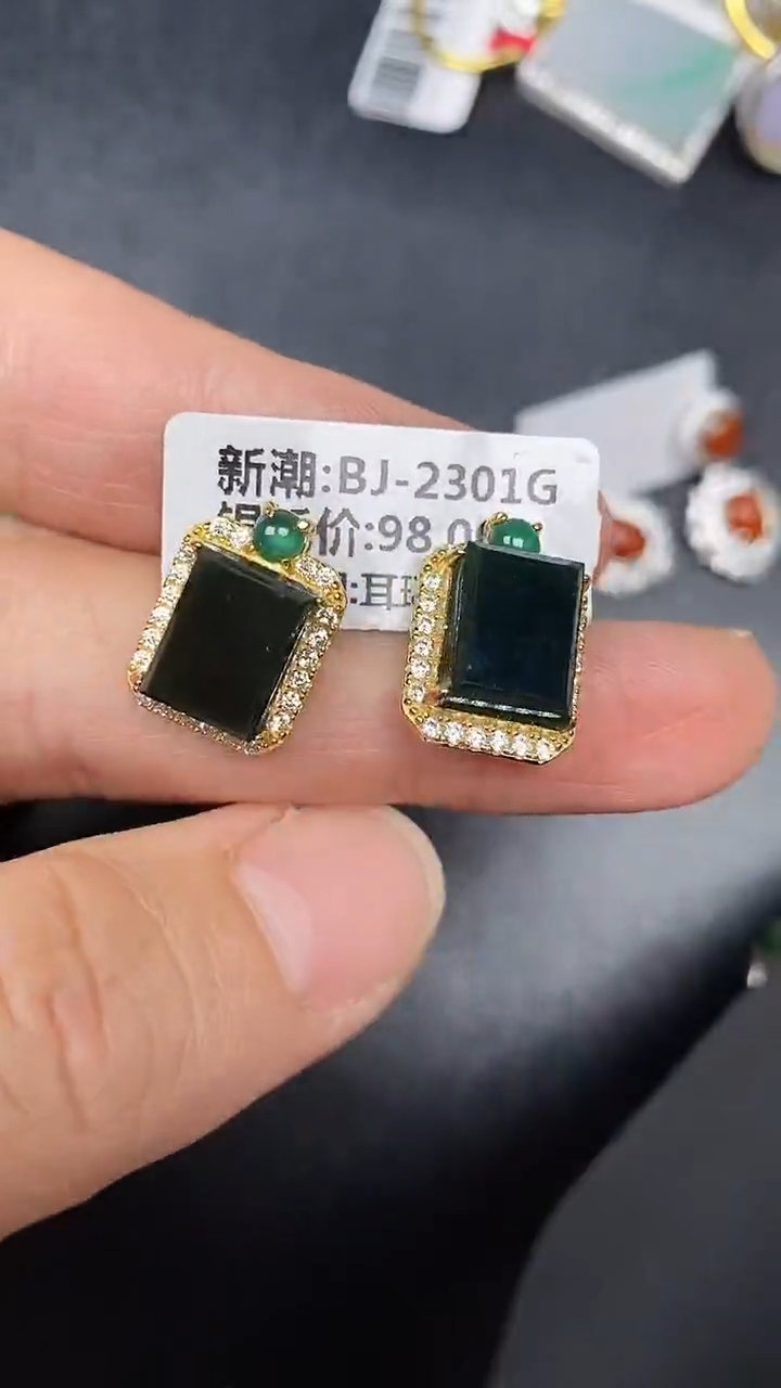 银S925镶嵌戒指翡翠3770