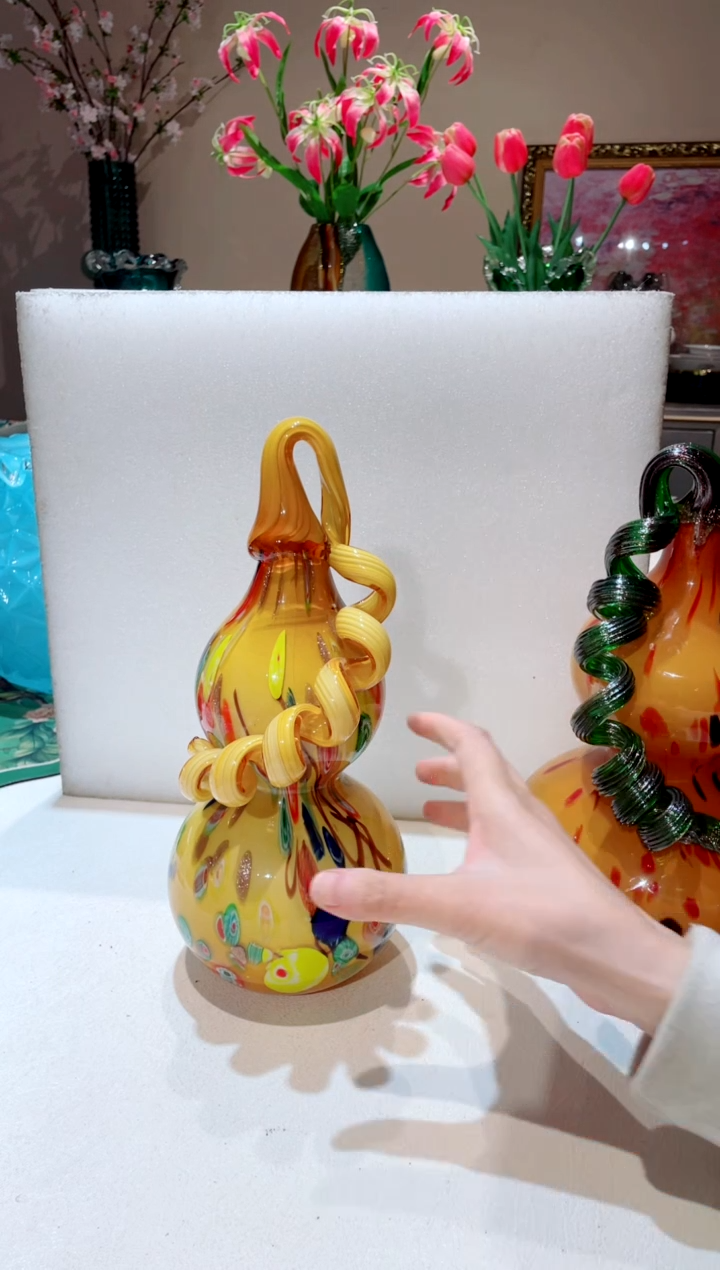 【闪购商品】琉璃手工艺品老款黄色葫芦  微瑕