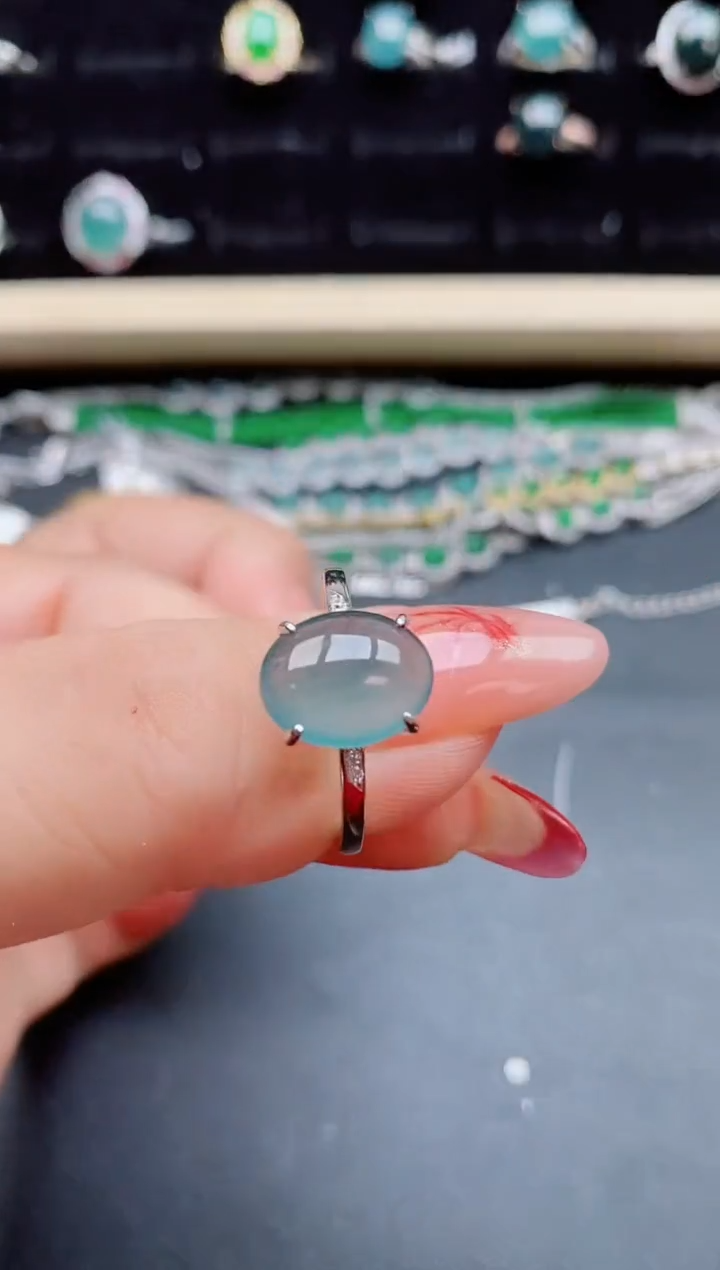 【闪购商品】翡翠戒指银S925镶嵌32131