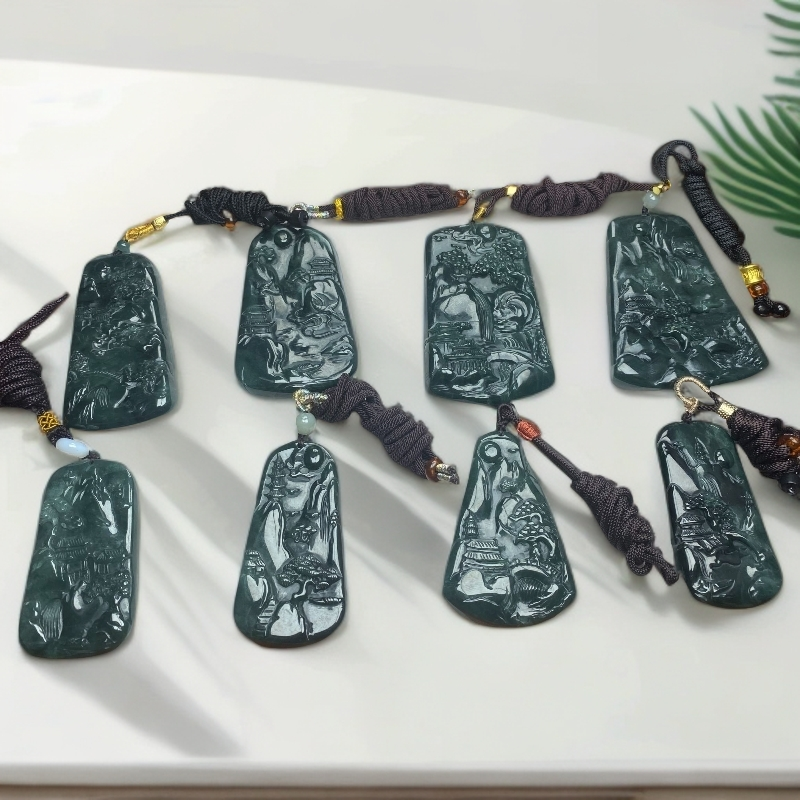 翡翠山水牌微瑕多样性发其一