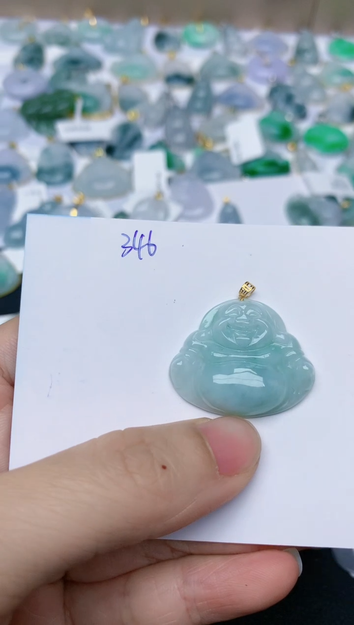 【闪购商品】翡翠颈饰18K金镶嵌天然翡翠A货    3246