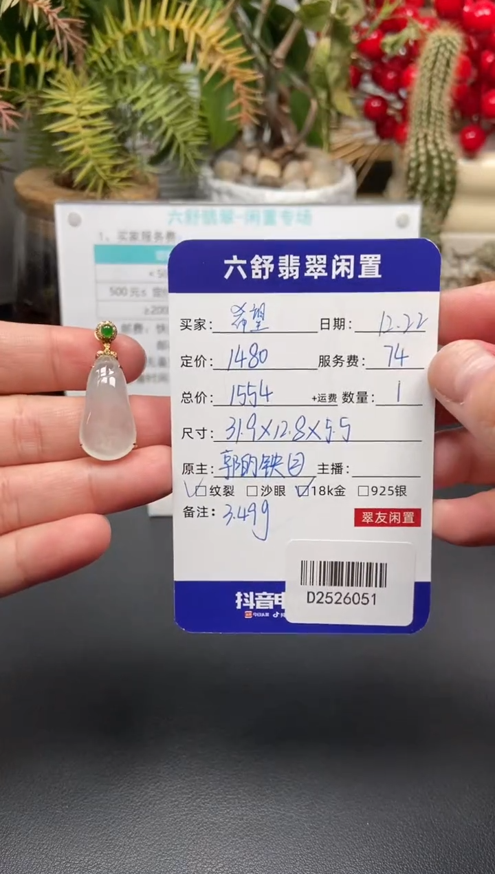 颈饰18K金镶嵌翡翠希****点D2526051