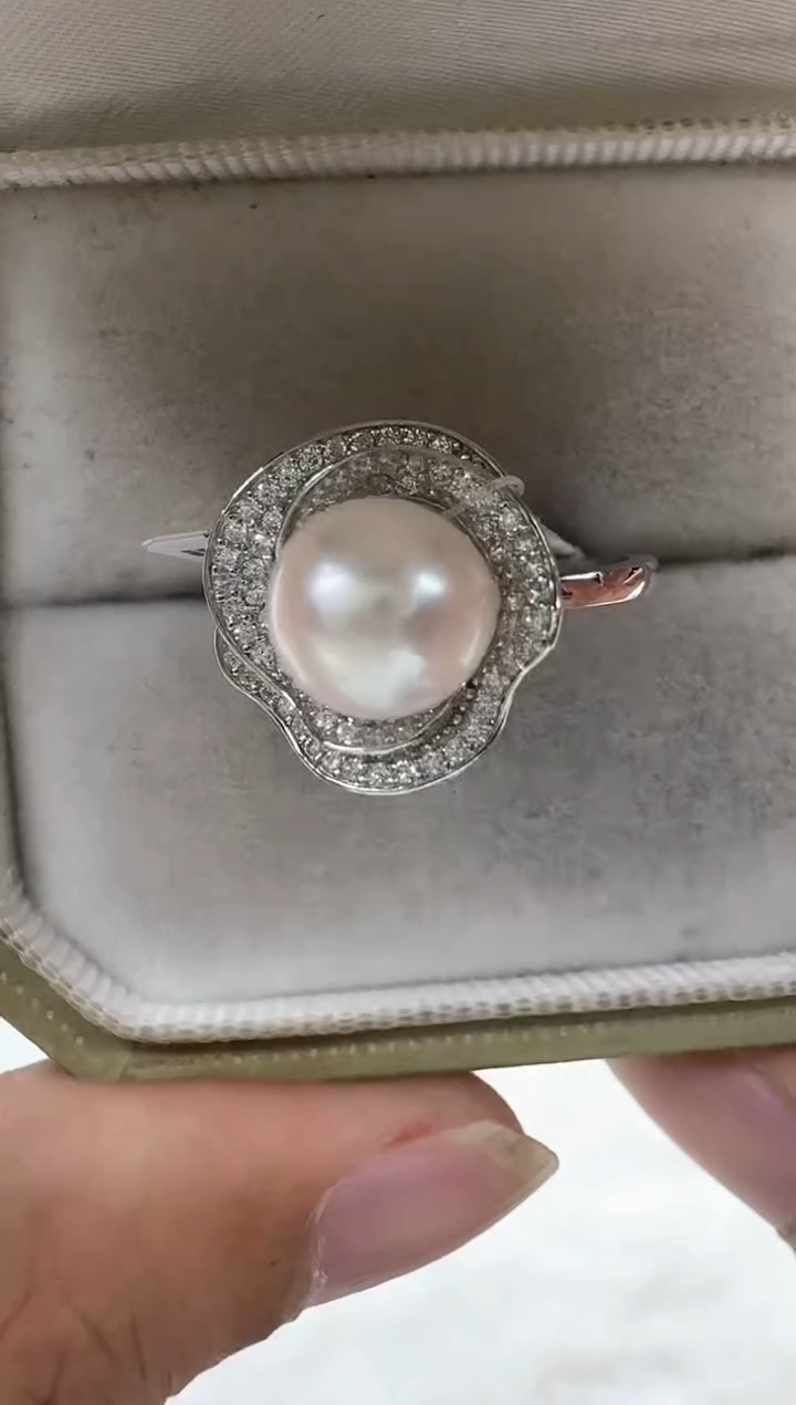 【闪购商品】海水珍珠戒指银S925镶嵌清货