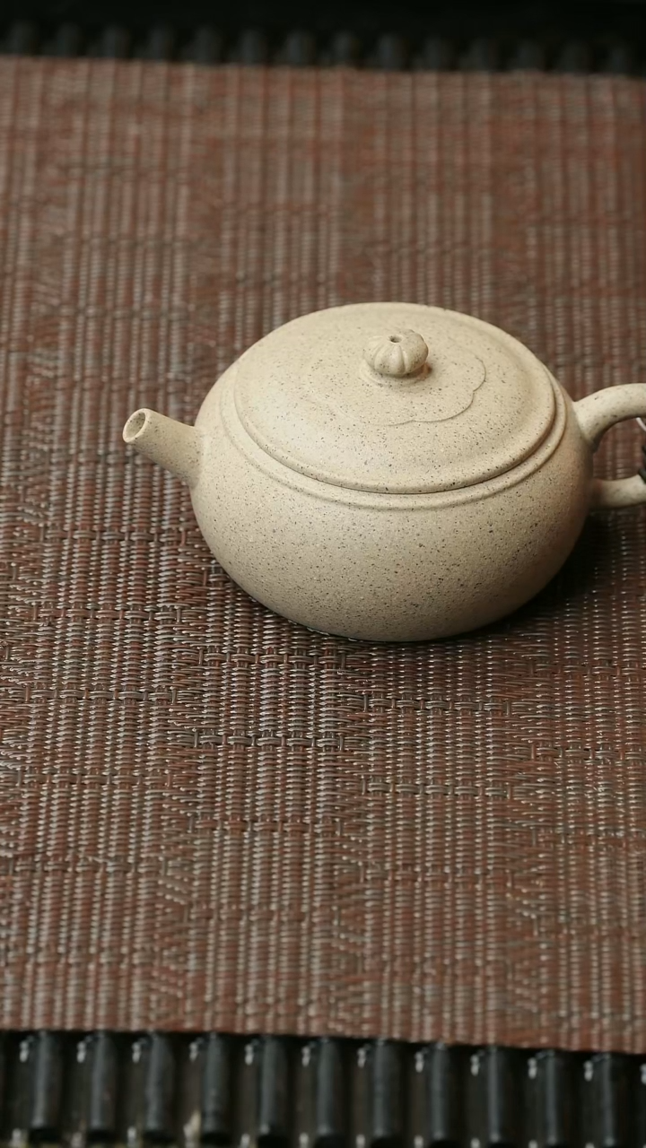 【闪购商品】紫砂茶壶周季山-天茶星菊钮石鼓壶-独孔-75cc