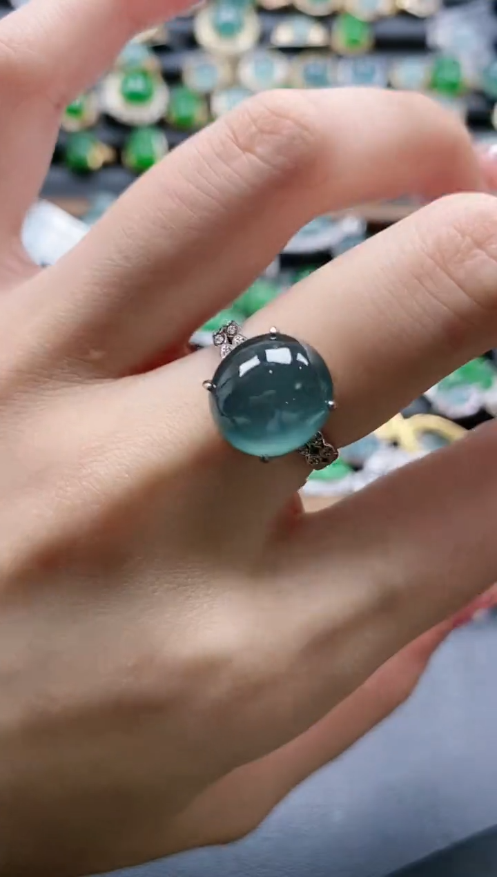 【闪购商品】翡翠戒指银S925镶嵌51151