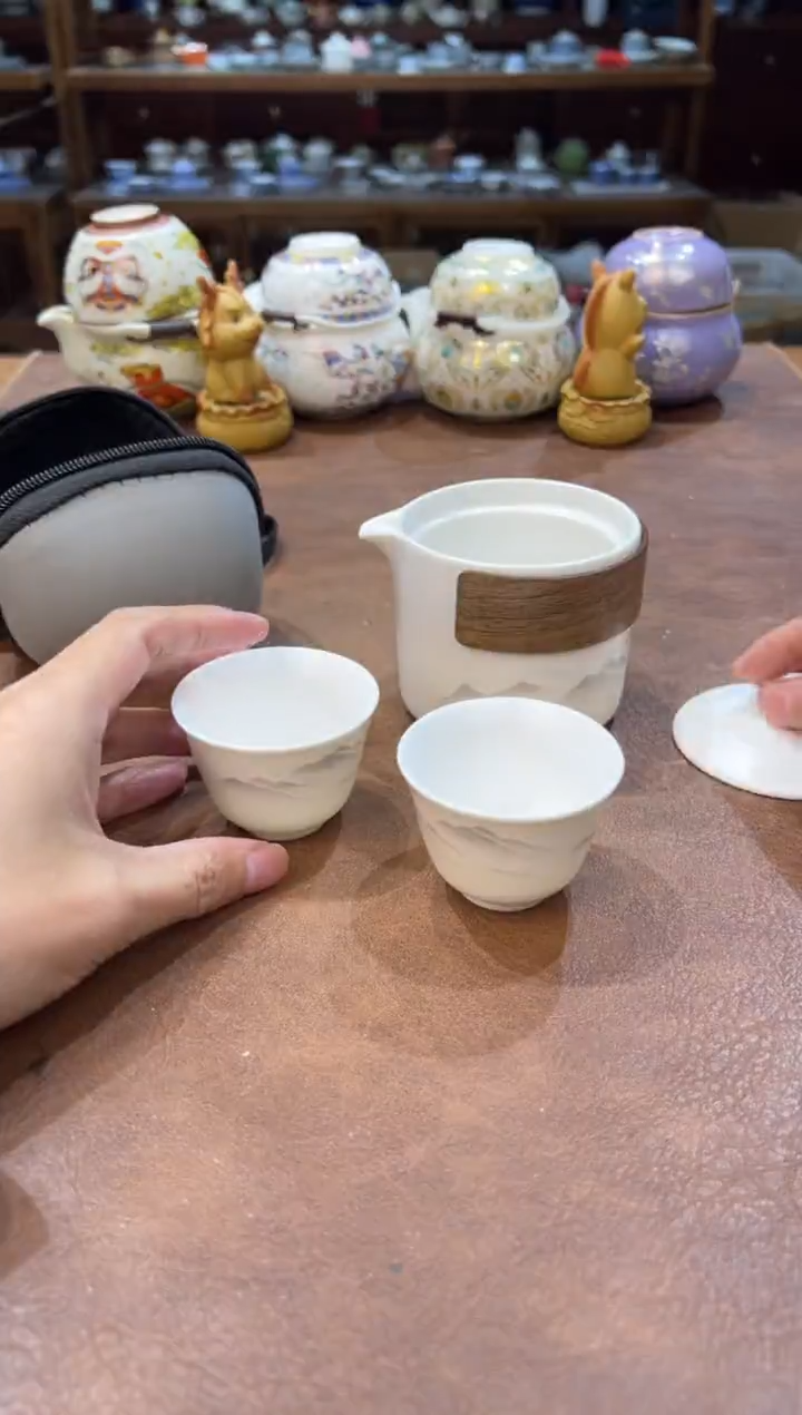 真的很便宜超好看会开片的旅行茶具